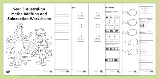 subtraction worksheet year 3 free