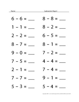 FREEBIE- Subtraction worksheets for K-2nd graders- 5 free ...