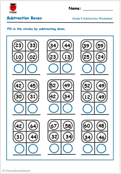Grade 4 Subtraction Worksheets | Free Worksheets | Printables