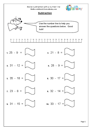 Subtraction Maths Worksheets for Year 3 (age 7-8) - URBrainy.com