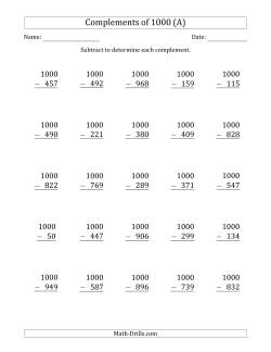 Subtraction Worksheets