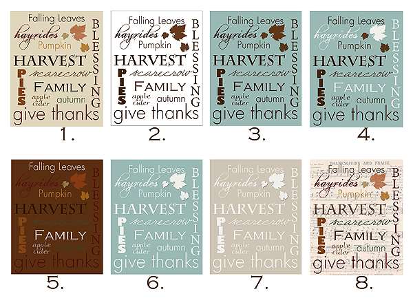 Thanksgiving Subway Art Printables - Blooming Homestead