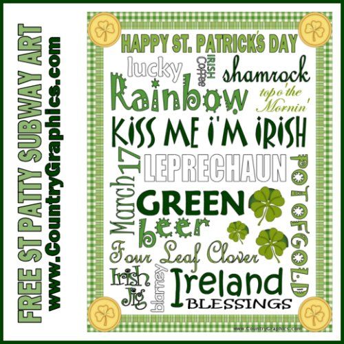 FREE St. Patricks Day Subway Art Printable - Country Graphics™