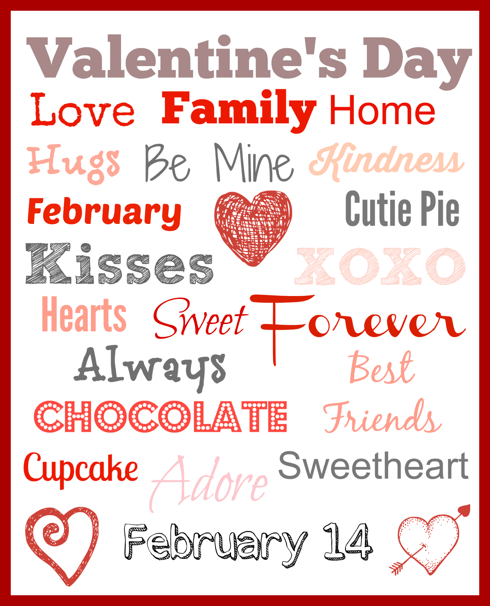 Valentines Day Subway Art Free Printable - A Day In Candiland