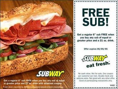 More ways to get coupons for Subway