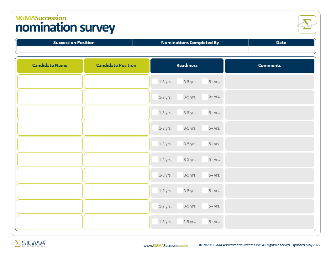 Succession Planning Templates &  Tools | SIGMA Assessment Systems