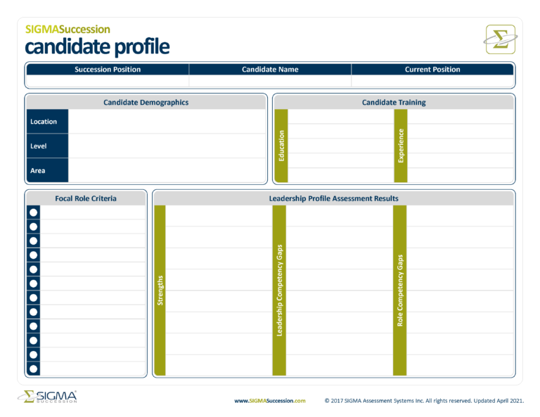 succession planning worksheet