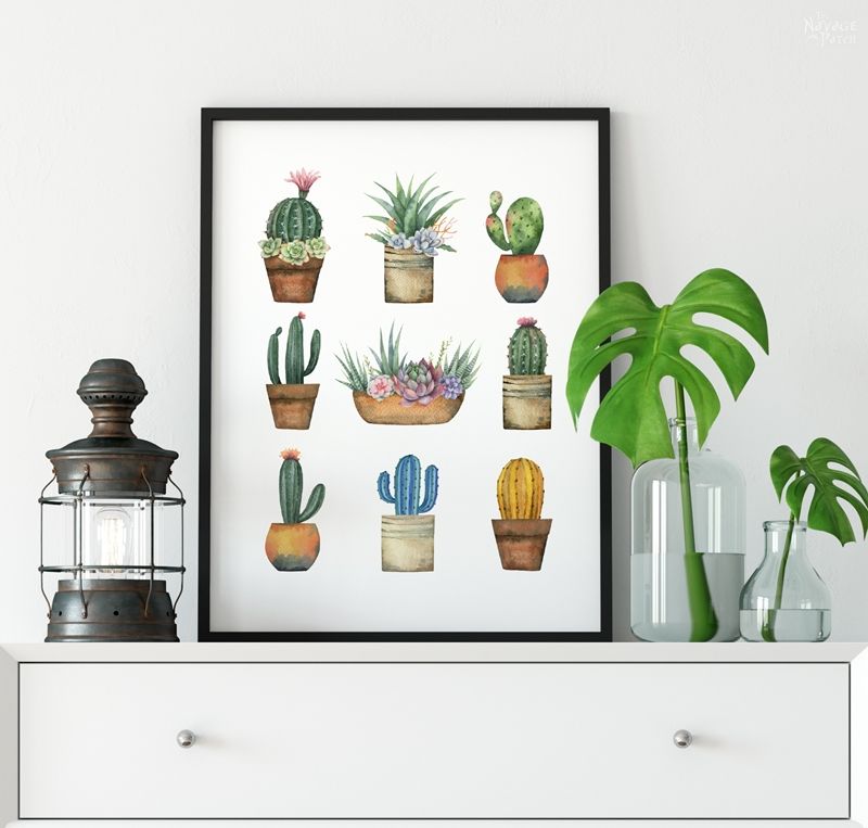 Free Printable Succulent Monogram Wall Art - The Navage Patch