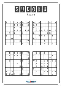 Free Printable Sudoku 4 Per Page Puzzles