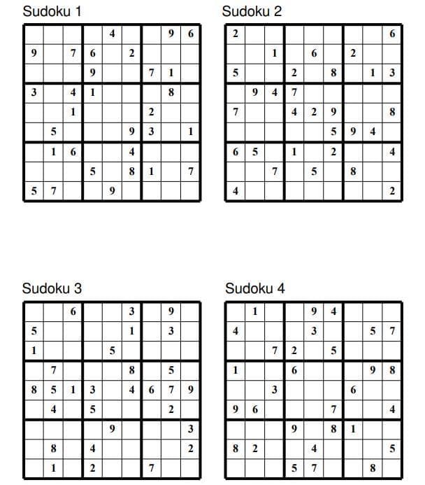 sudoku printable puzzles para imprimir