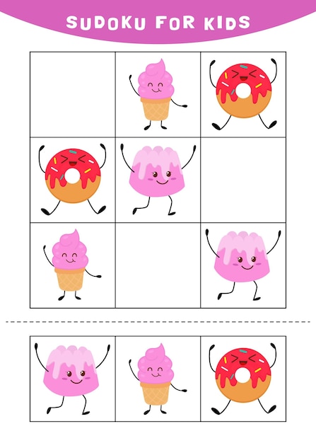 Premium Vector | Sudoku for kids printable