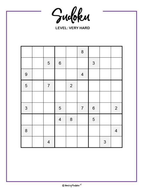 sudoku tough printable