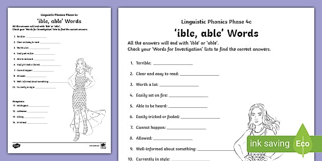 Suffix Worksheets to Practice -ness, -able, -ful, -less, -ly