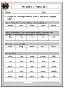 The Suffix- Y- Practice Sheet Worksheet for 2nd - 4th Grade ...