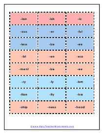 suffix words worksheet