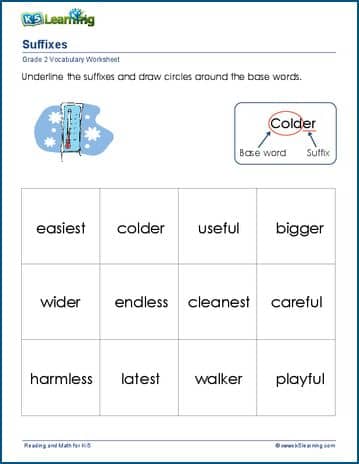 Suffixes worksheets | Worsheets library