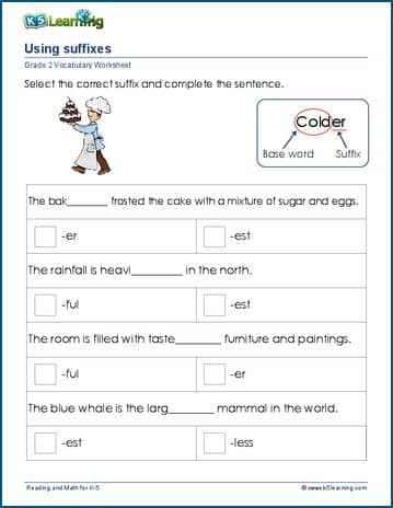 Using suffixes worksheets | Worsheets library