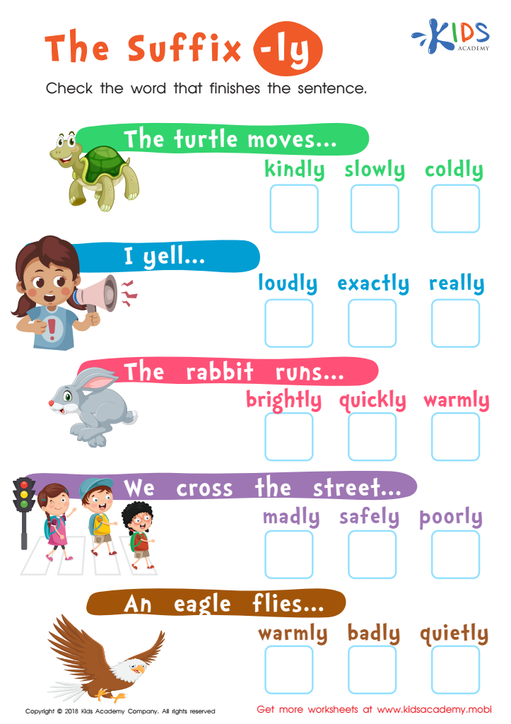suffix worksheet kindergarten