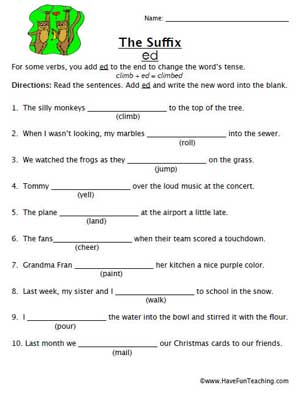 Suffix Worksheet | Education World