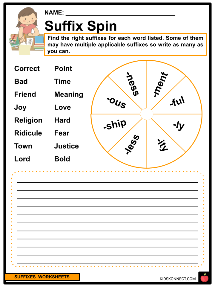 Suffixes Worksheets &  Facts | Examples &  Definition For Kids