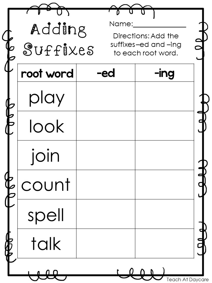 suffixes worksheet free