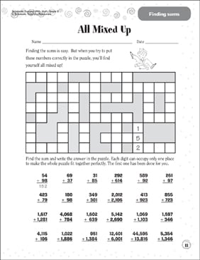 All Mixed Up (Finding Sums) | Printable Skills Sheets, Number Puzzles