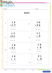 1st Grade Math Worksheets, Math Worksheets for 1st Graders