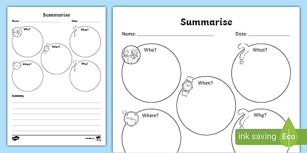 Summary Writing Frame (teacher made) - Twinkl