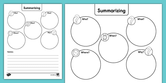 Summarizing Text Activity for K-2nd Grade (teacher made)