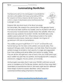 Summarizing Worksheets