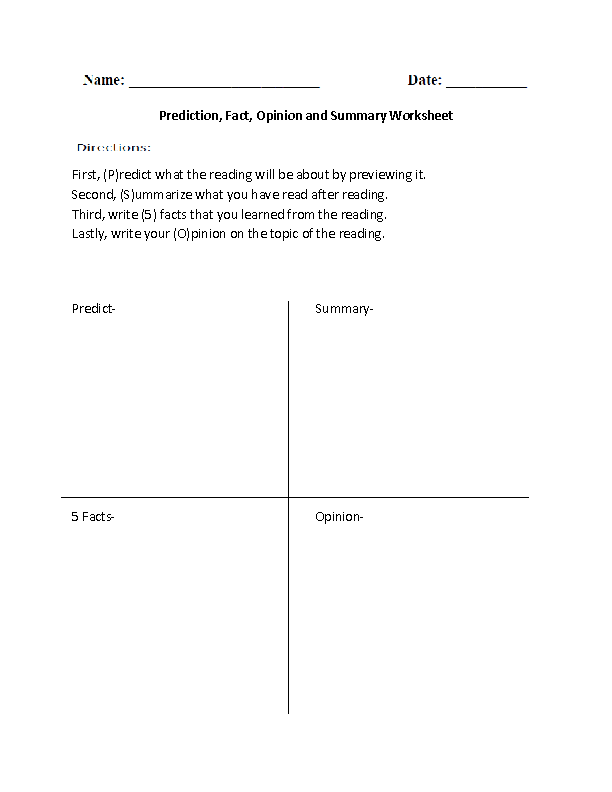 worksheets library | Summary Worksheets