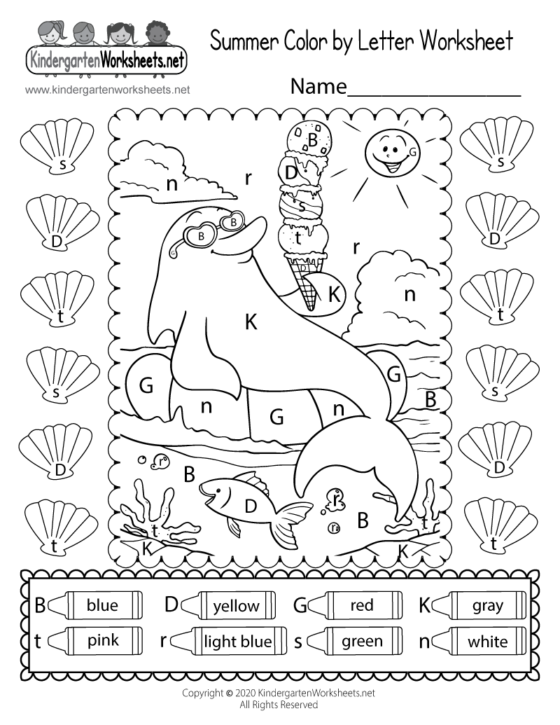 Summer Color by Letter Worksheet - Free Printable, Digital, &  PDF