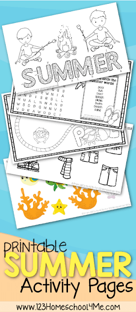 summer fun worksheet for kindergarten