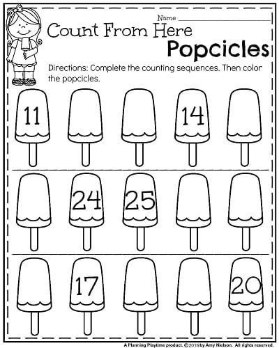 Summer Kindergarten Worksheets - Planning Playtime