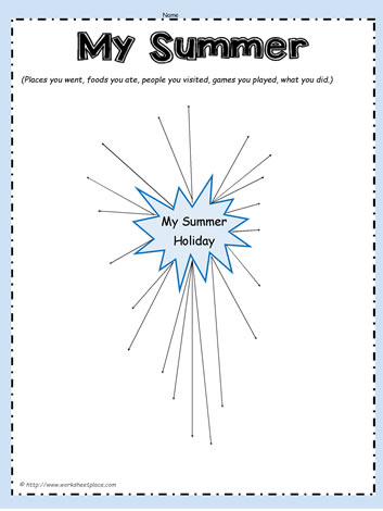 Summer Vacation Brainstorm Worksheets