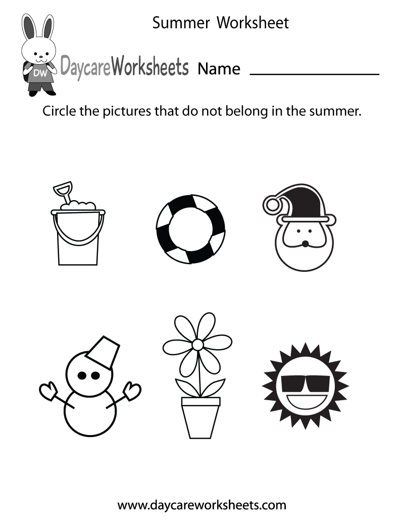 summer worksheet for kids