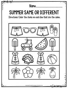 Summer Printable Preschool Worksheets - The Keeper of the Memories