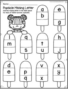 summertime worksheet for kindergarten