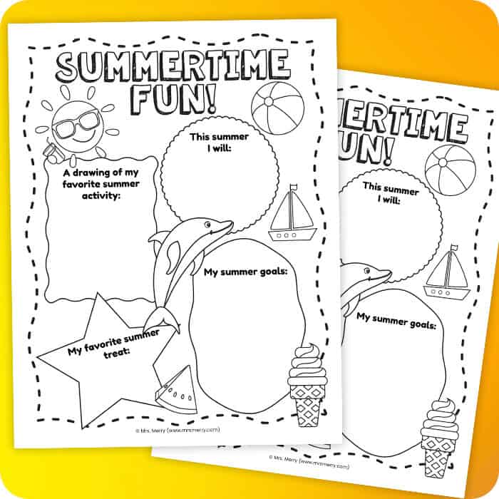 summertime worksheet for preschool