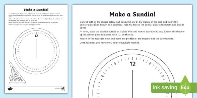 How To Make A Sundial Clock | Clock Craft Activity | KS1