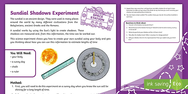 Sundial Shadows Experiment (teacher made) - Twinkl