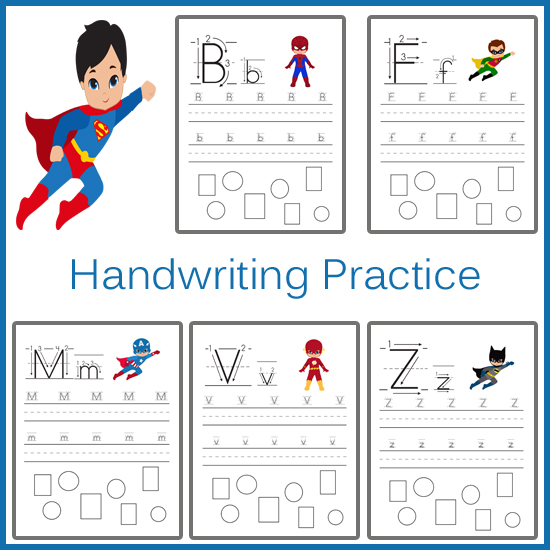 Handwriting Practice - Superhero - One Beautiful Home