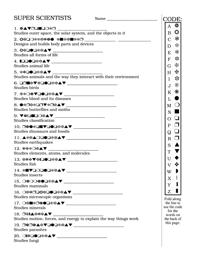 Super scientists answer key: Fill out &  sign online | DocHub