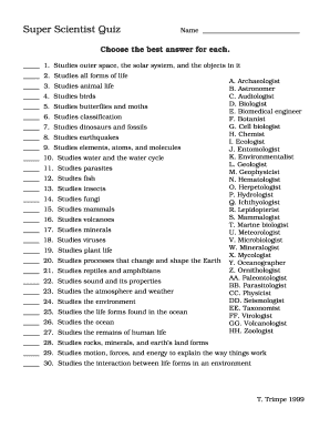 T Trimpe 2002 Super Scientists Answer Key - Fill Online, Printable ...