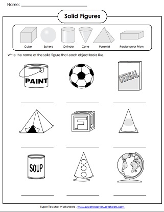 Solid Shapes Worksheets