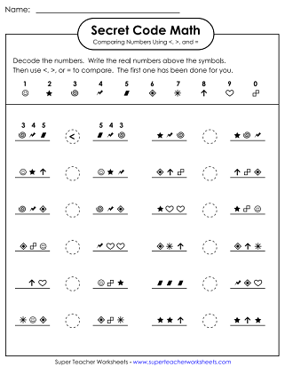 Secret Code Math Worksheets