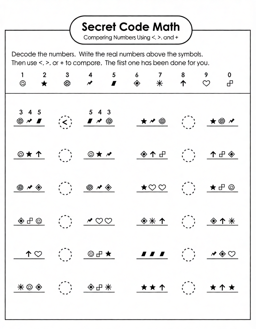 Secret Code Math Worksheets