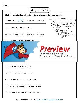 super teacher worksheet adjectives