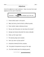 Adjectives Worksheet # 1 .pdf - Name: Adjectives An adjective is a ...