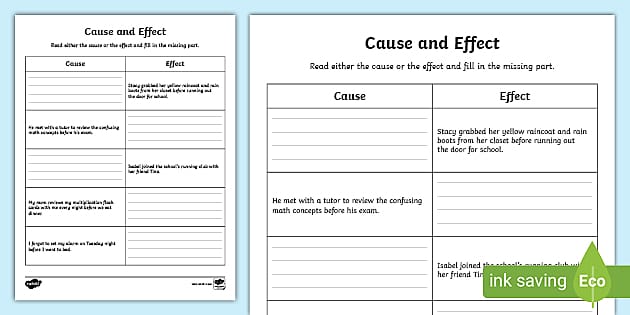 Cause and Effect: What Happens First/Next Activity 